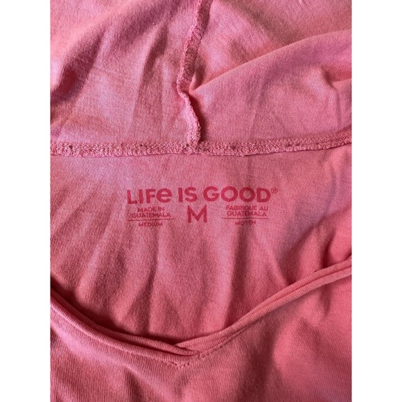 Life Is Good Womens Hooded Top Size M Pink "Grate Full" Basics Roll Hem Hoodie - Picture 4 of 7